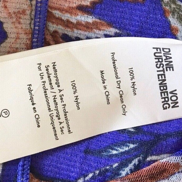 DIANE VON FURSTENBERG Canton Electric Blue Floral Ruched Midi 2pc Dress - Picture 4 of 7